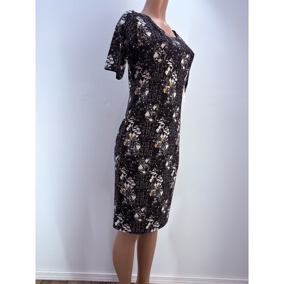 LuLaRoe Julia Women Ladies Dress Bodycon L Black Geometric - Picture 14 of 17